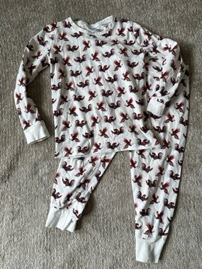 Saltwater Swaddles Rooster Chicken Pajama Set Size 6 Cotton Farm Cottagecore